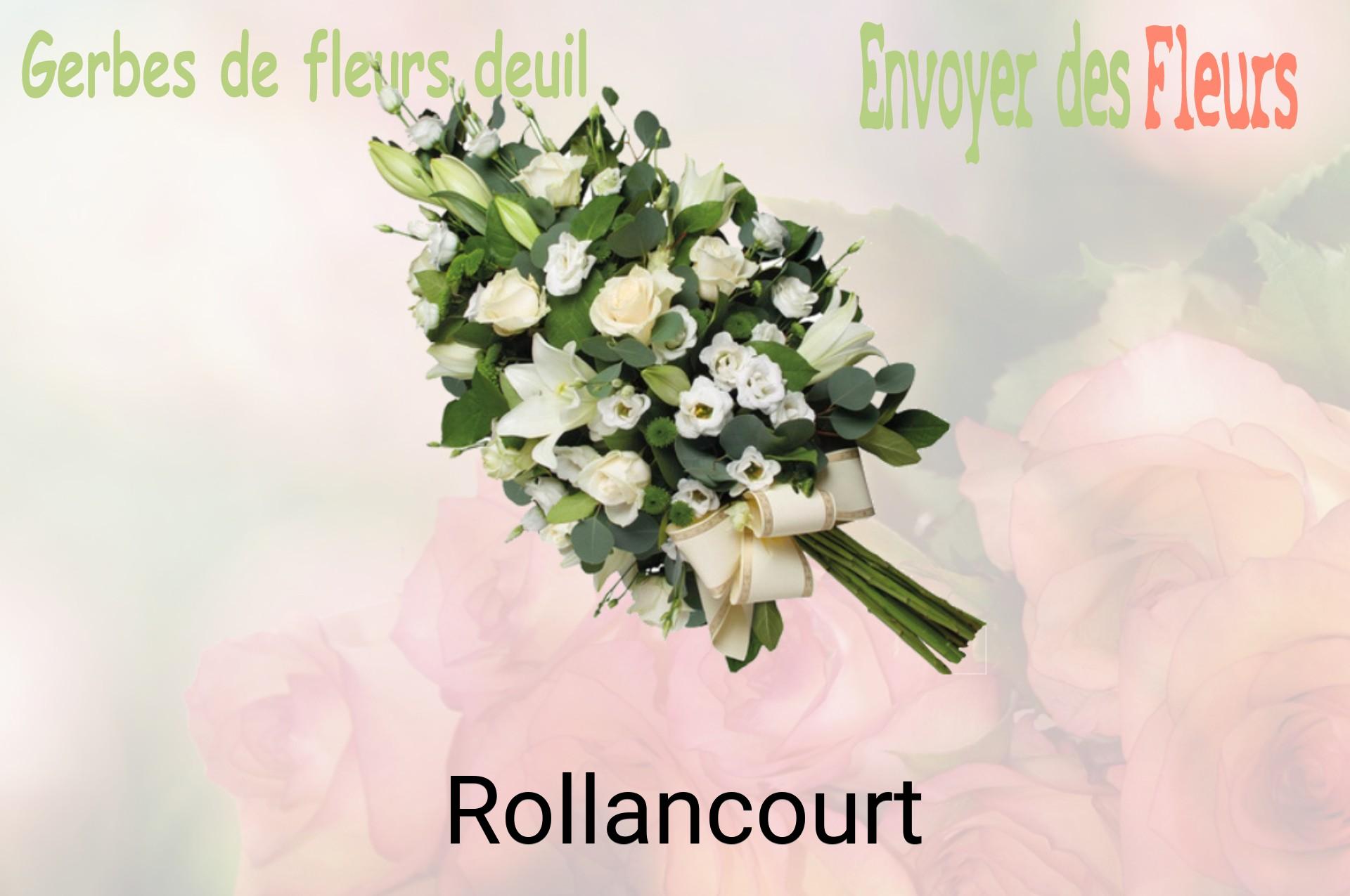 Gerbe de fleurs de deuil livrée à Rollancourt